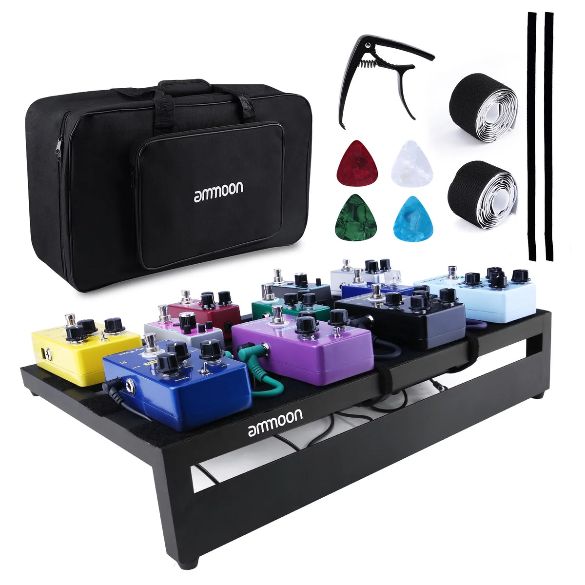 Large Aluminum Alloy Guitar Effect Pedal Board with Carry Bag O9565