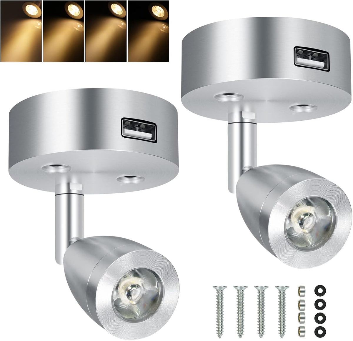 4PCS DC12-24V LED Reading Lamp with USB Port R5301