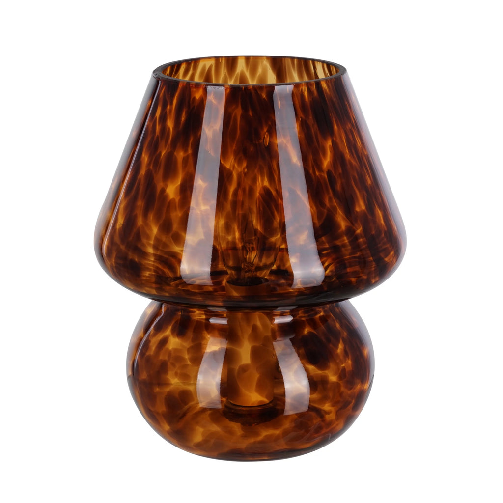 Brown Tortoise 8" Glass Mushroom Lamp Q985