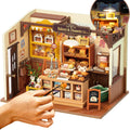 Miniature House Kit DIY Dollhouse with LED Light W586