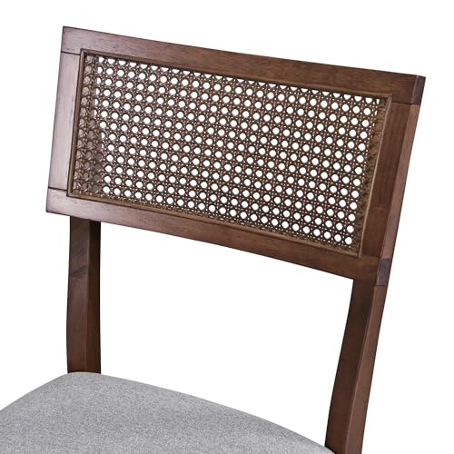 5-Piece Wood Dining Table Set with 4 Upholstered Chairs, Walnut P972177