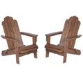 2 Piece Acacia Adirondack Chair Patio Set Dark Brown Z227228