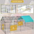 Large Metal Chicken Coop with Door & Cover W12251