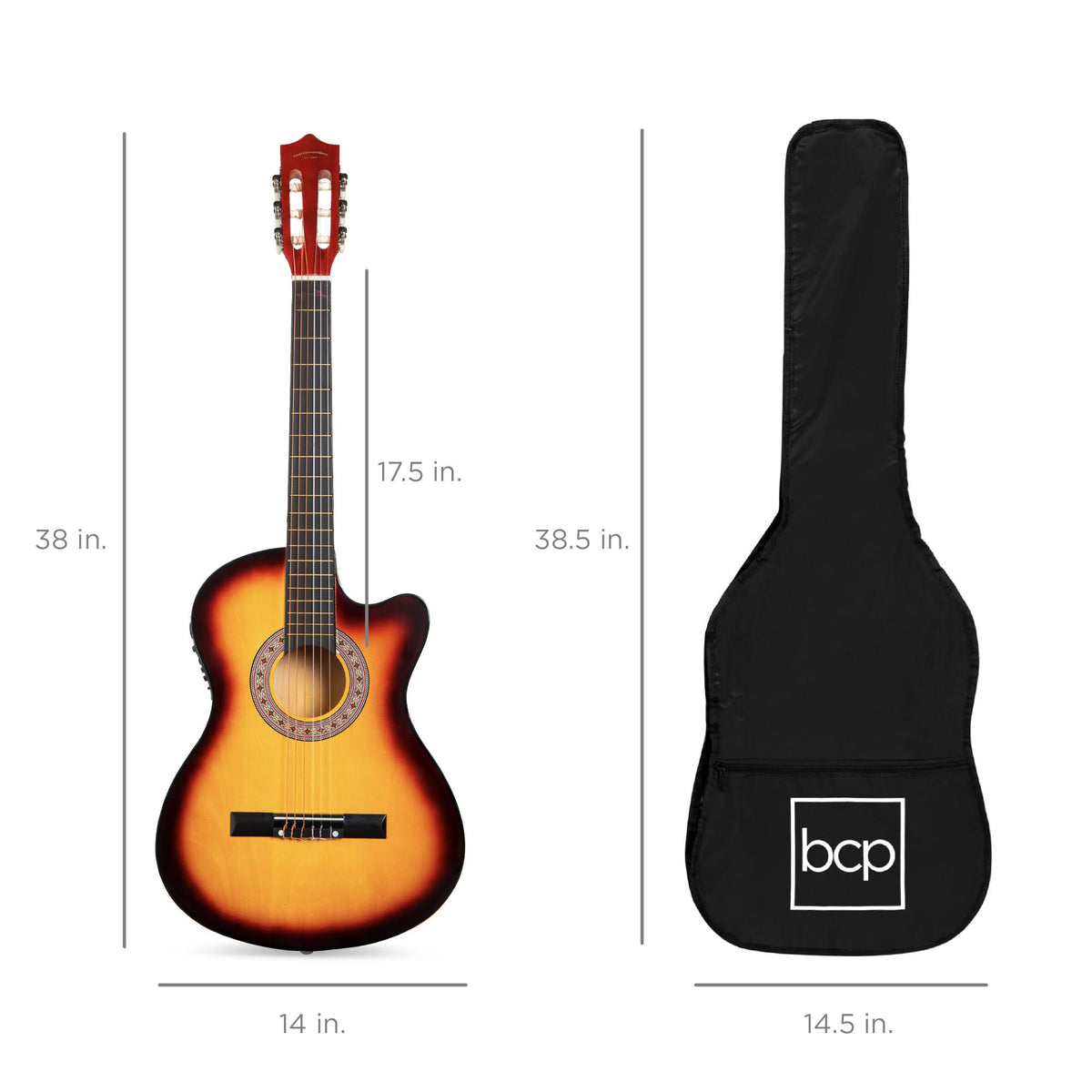38in All Wood Cutaway Acoustic Electric Guitar B35681