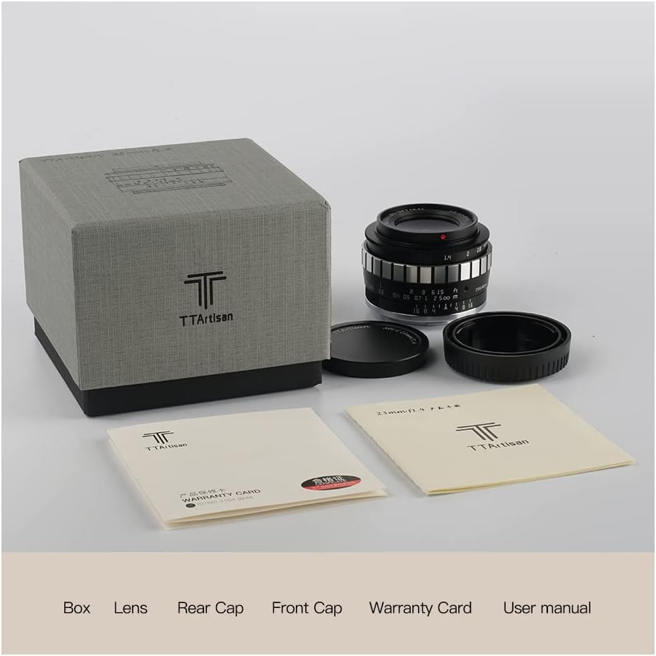 23mm F1.4 APS-C Manual Focus Prime Lens MFT M4/3 Mount Black Silver O4148