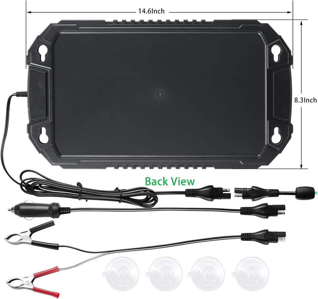 12V 8W Portable Waterproof Solar Car Battery Trickle Charger I733367