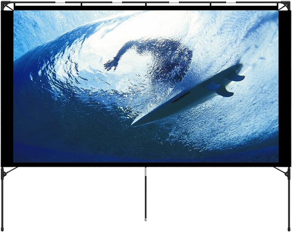80 Inch Foldable Portable Outdoor Projector Screen with Stand and Bag V293149