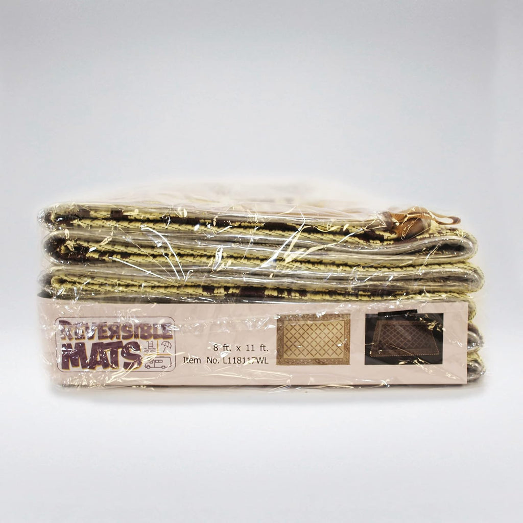 Brown Beige 8-Feet x 11-Feet Reversible Outdoor Mat X715
