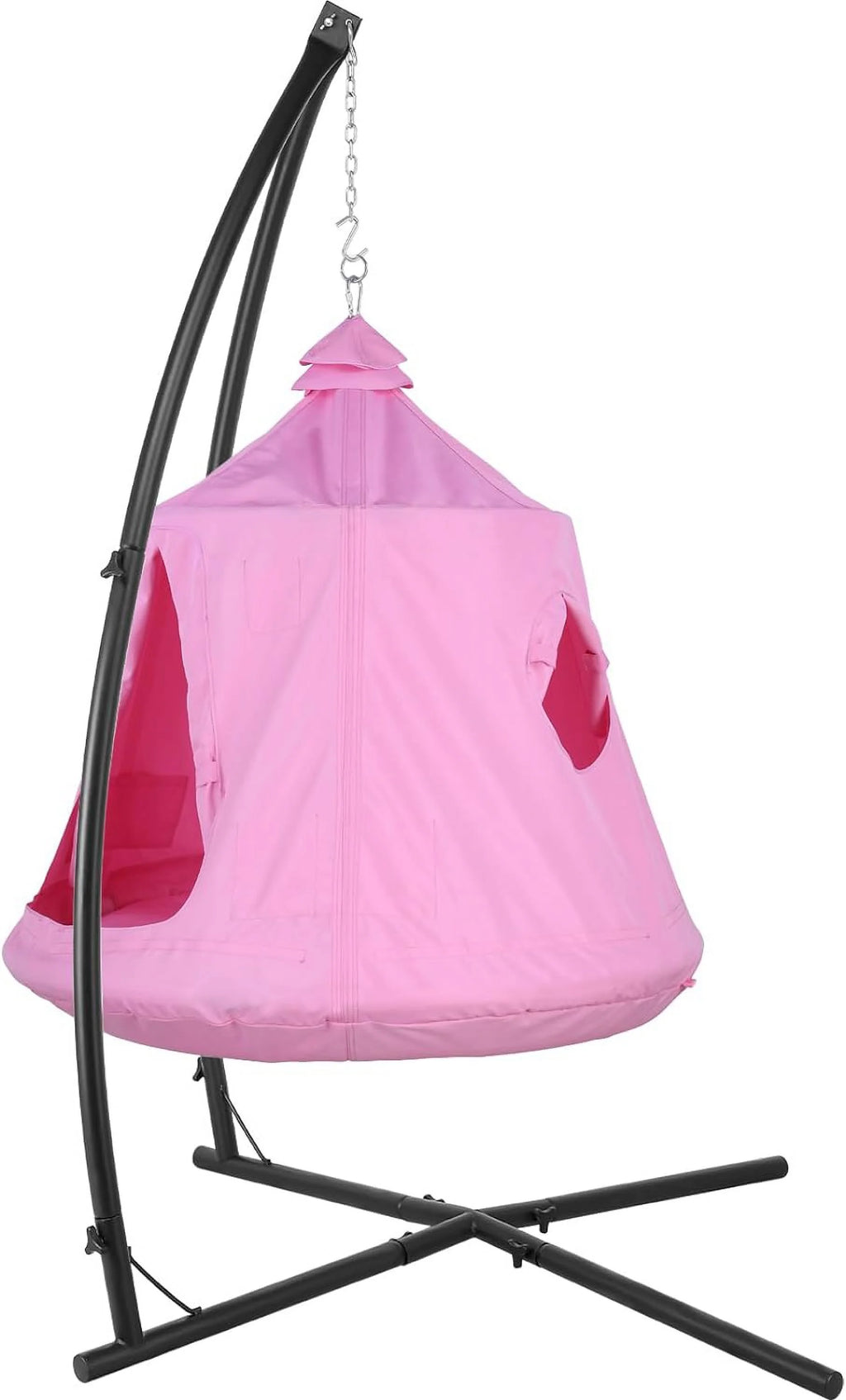 Pink Hanging Hammock Chair with Steel Stand H6195