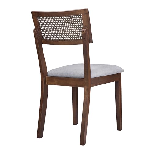 5-Piece Wood Dining Table Set with 4 Upholstered Chairs, Walnut P972177