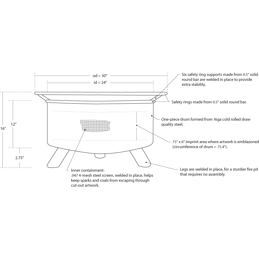 Wild Ducks Fire Pit G56887
