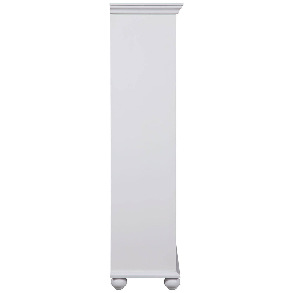 White Bookcase with Sliding Glass Doors Z412530