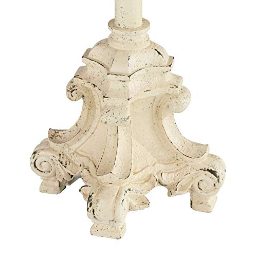 Ivory Off White Metal Candlestick Buffet Table Lamp 34" Tall G434868