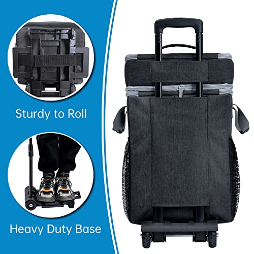 Large Rolling Cooler, Leakproof Insulated Soft Cooler Bag with Wheels and Handle E5553