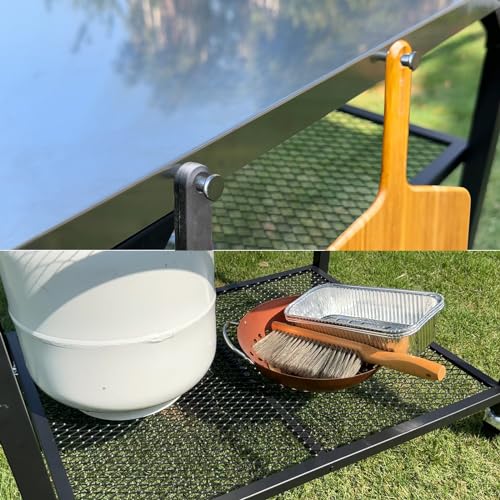 Stainless Steel Double-Shelf Outdoor Grill Table Cart J924