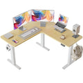 White L Shaped Electric Height Adjustable Desk K71612