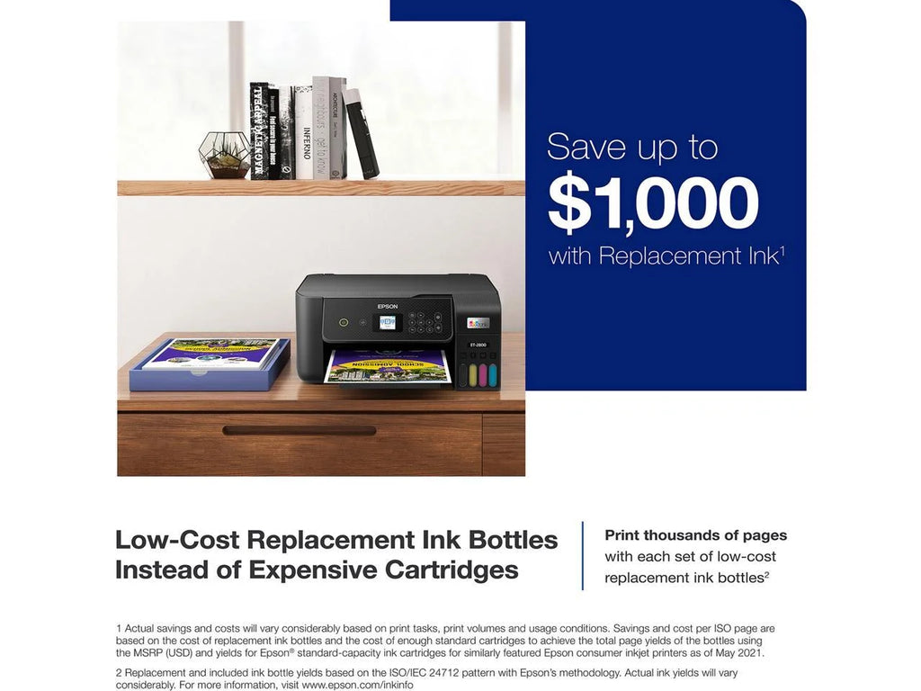 Black Wireless Color All-in-One Supertank Printer J59700