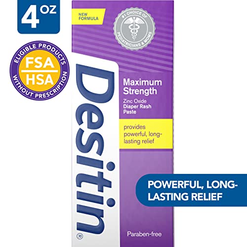 Maximum Strength Baby Diaper Rash Cream with 40% Zinc Oxide, 4 oz I338