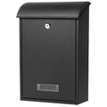 Black Wall Mounted Locking Mailbox with Key Lock T7111