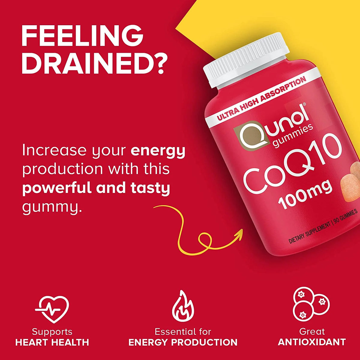 CoQ10 Gummies, 100mg, 90 Count F630557