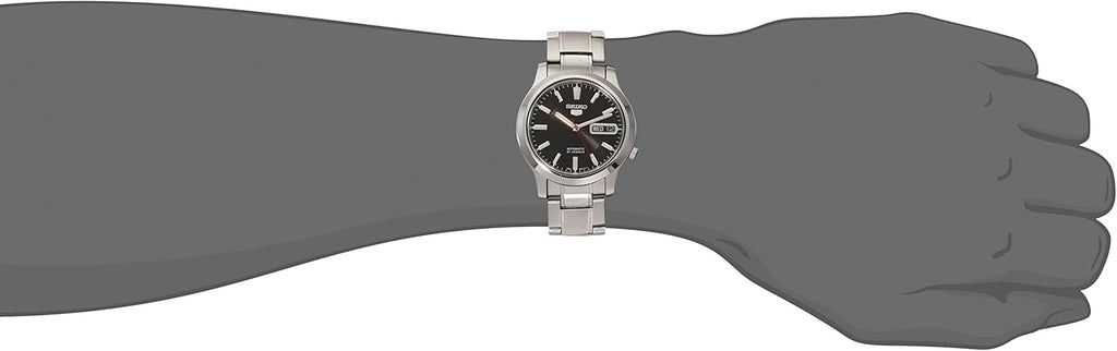 Stainless Steel Automatic Watch with Black Dial J80485