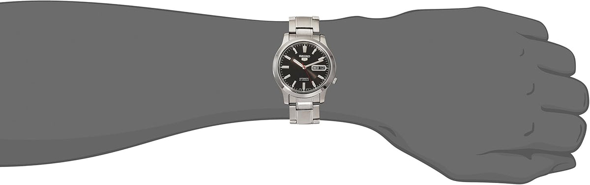 Stainless Steel Automatic Watch with Black Dial J80485