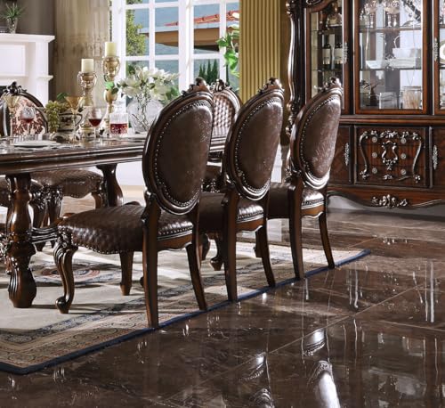 9pc Formal Dining Table Set with 6 Side Chairs and 2 Arm Chairs Z128