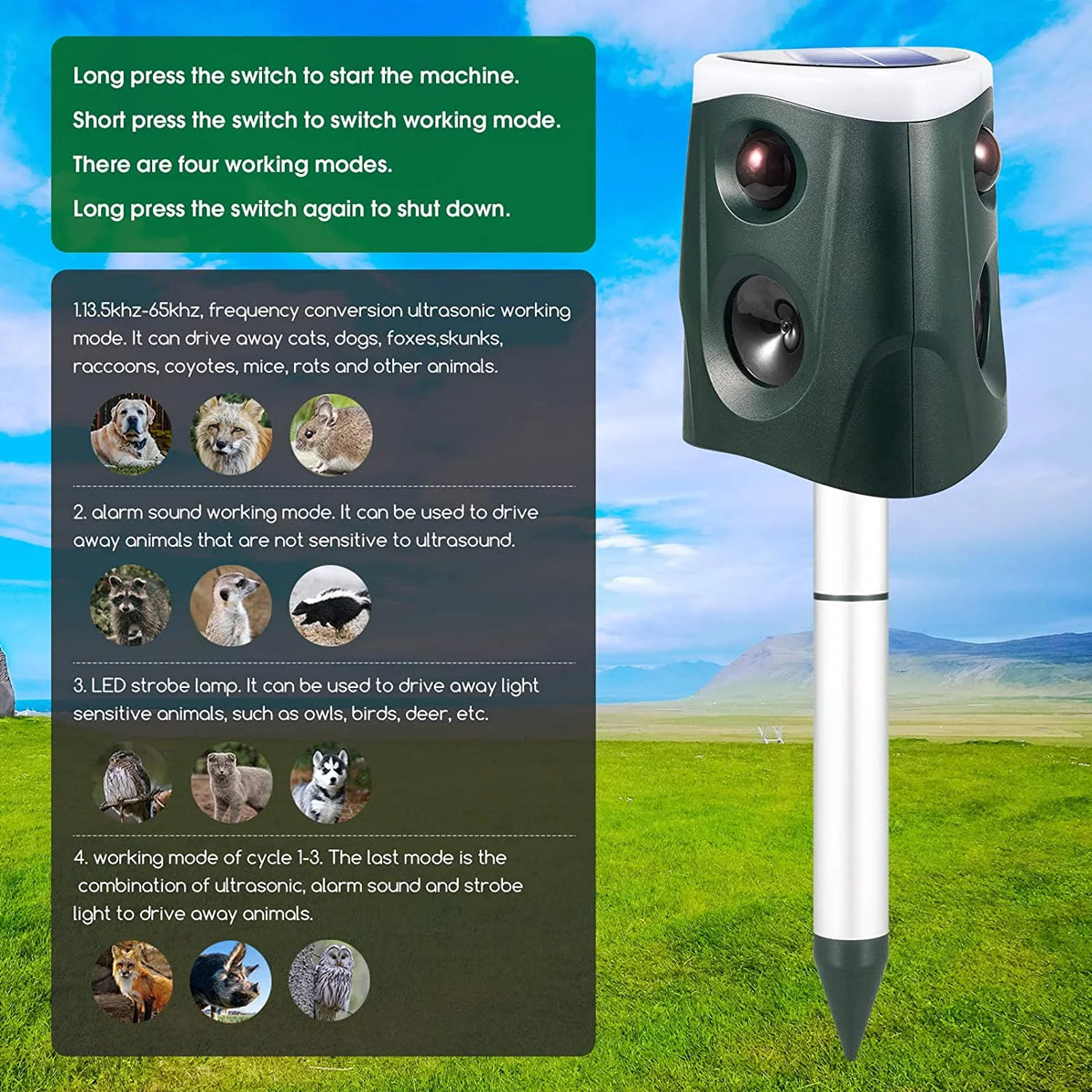 Ultrasonic Animal Repeller with PIR Sensor S4390