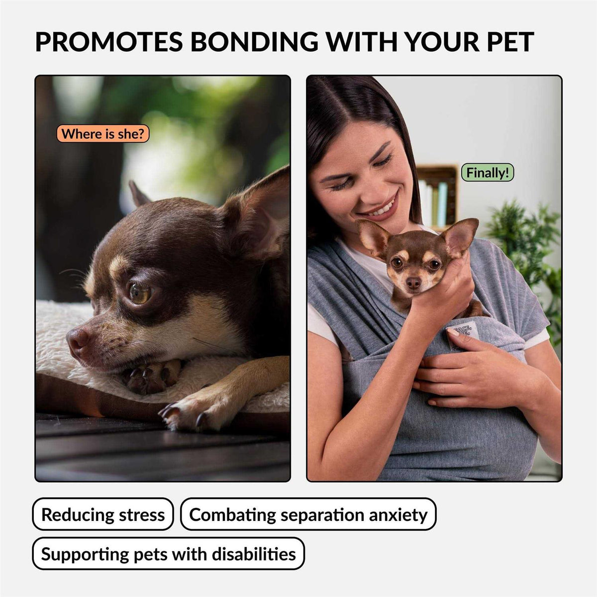 Dog Sling Carrier for Small Dogs I96365