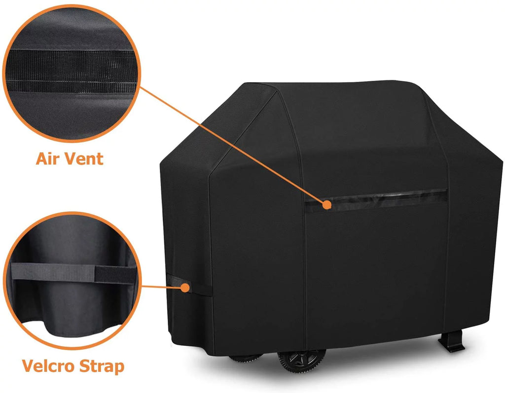 70 Inch 600D Heavy-Duty Water Proof Black Canvas BBQ Grill Cover Y969912
