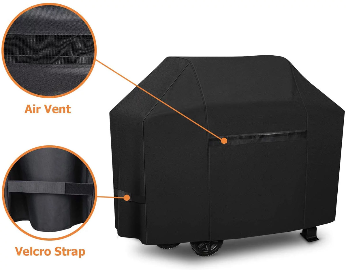 70 Inch 600D Heavy-Duty Water Proof Black Canvas BBQ Grill Cover Y969912