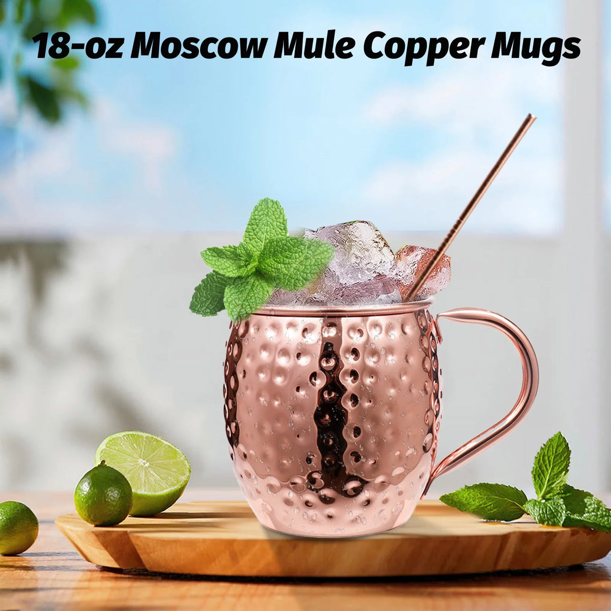 Stainless Steel Copper Cup Set Of 4 B9424