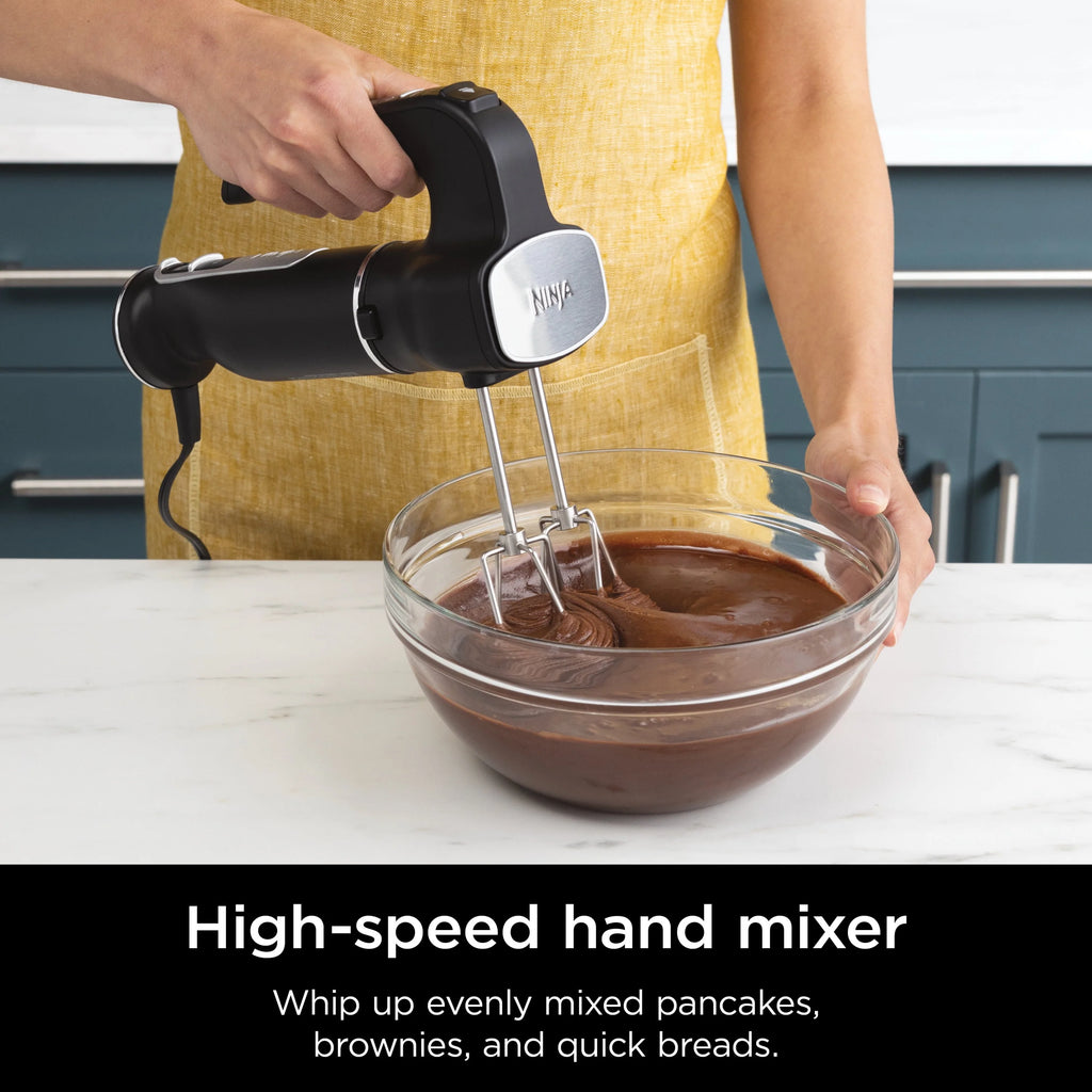 Black Hand Blender and Hand Mixer Combo with Whisk and Beaters R527