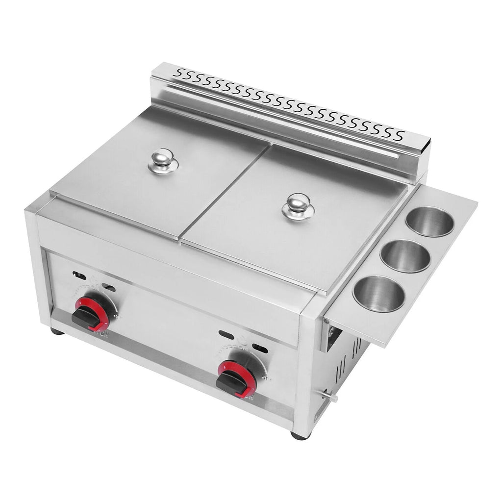 6L*2 Stainless Steel Commercial Countertop Gas Deep Fryer with 2 Basket N812