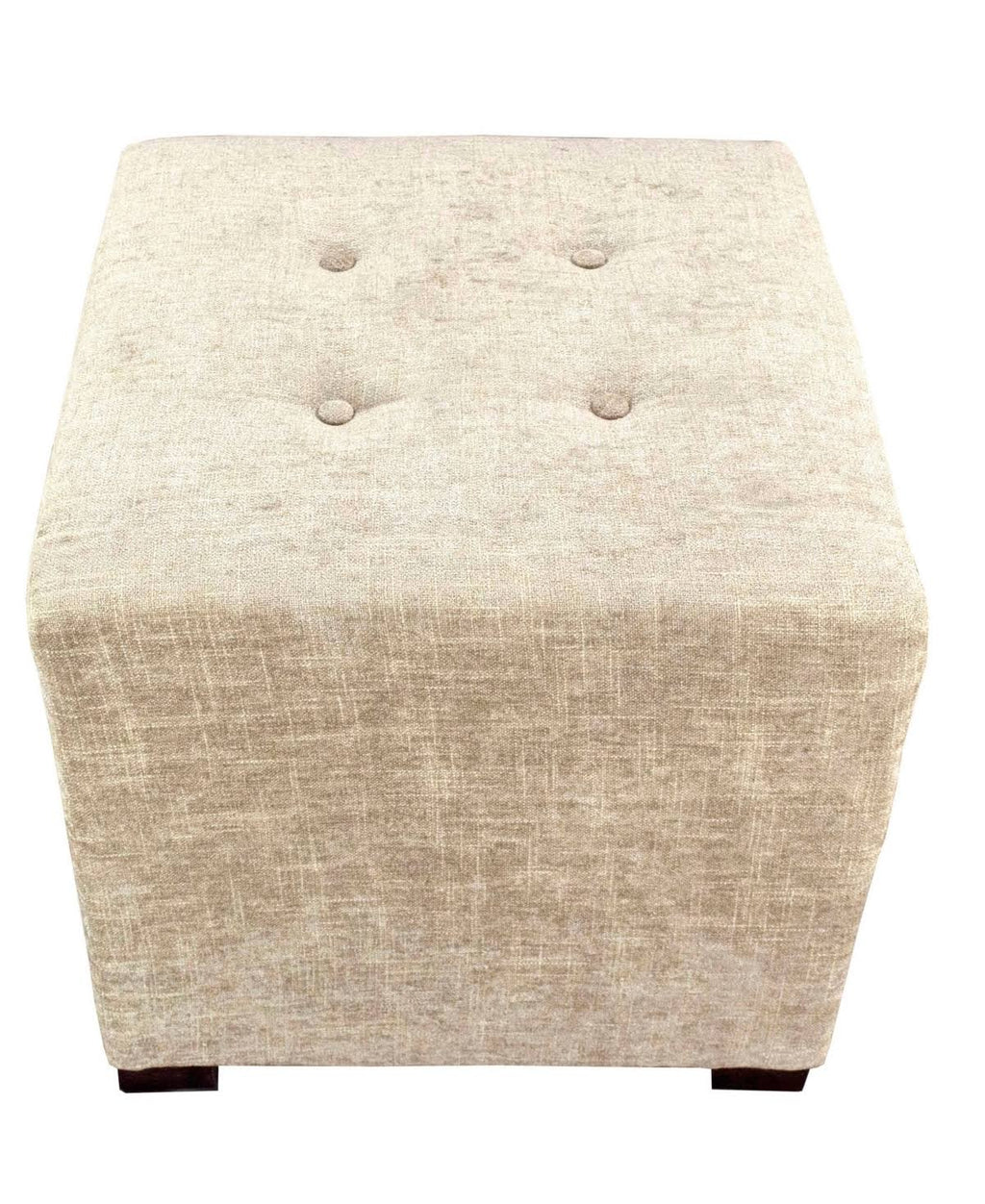 Black 4-Button Tufted Square Ottoman H33178