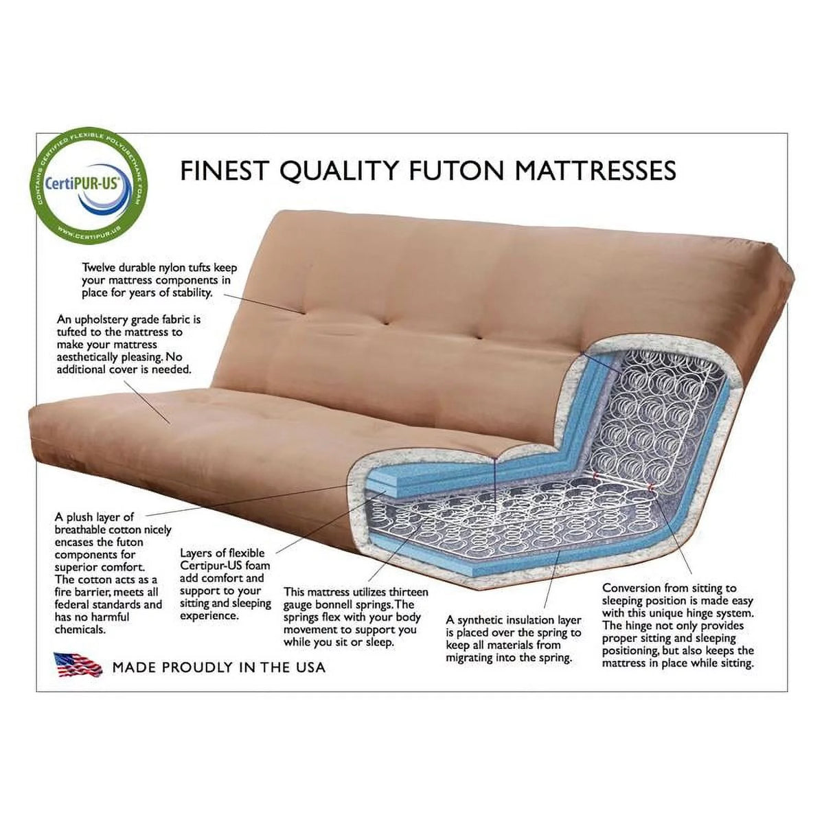 Queen Faux Leather Futon P715829