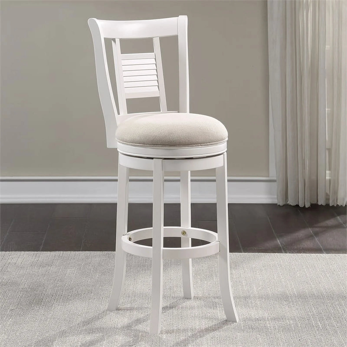 3 Piece Upholstered Solid Wood Swivel Bar Stool Set F67486