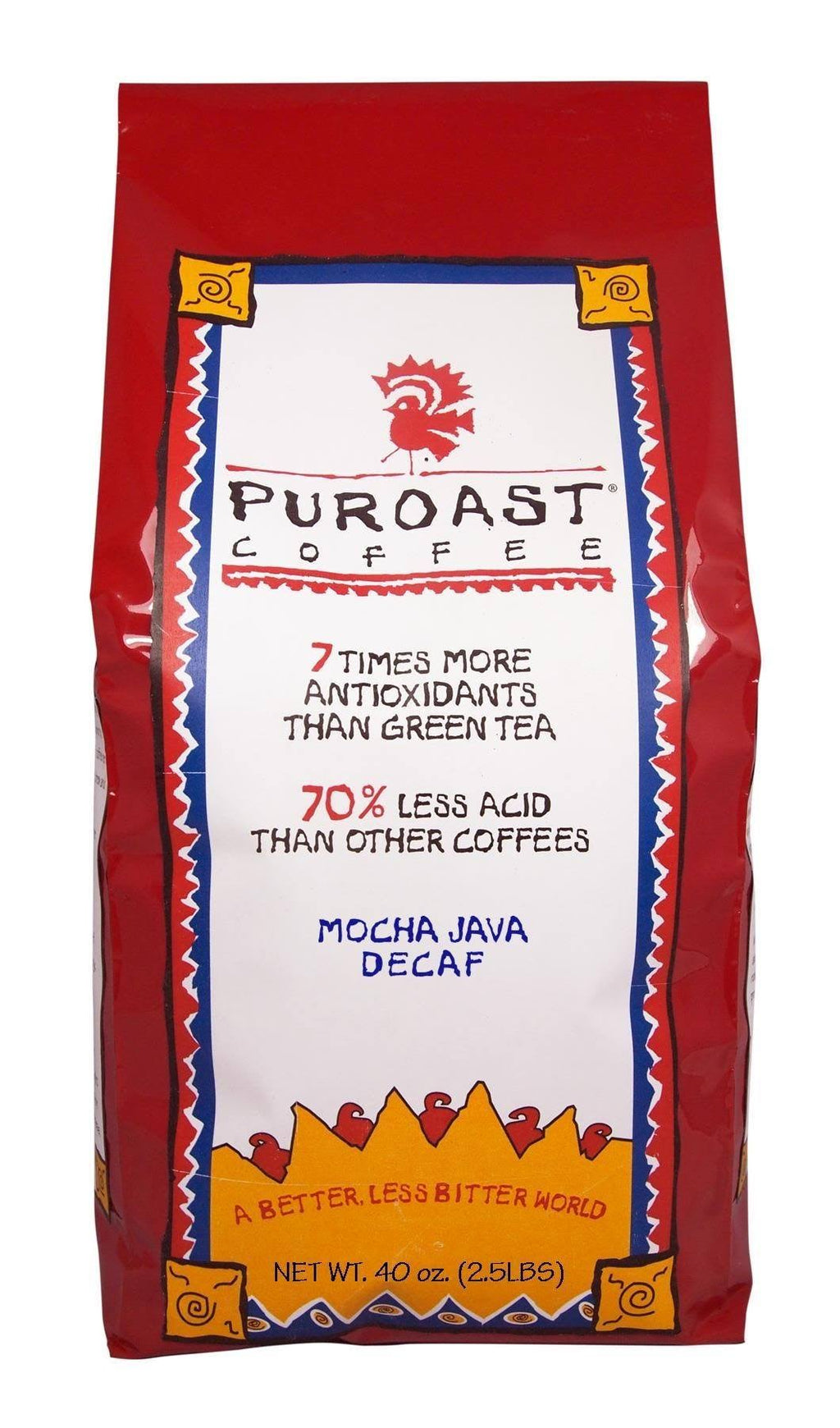 Low Acid Decaf Whole Bean Coffee, 2.5 Pound U265637