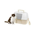 Large Hooded Corner Cat Litter Box with Front Door Flap & Scoop L2661