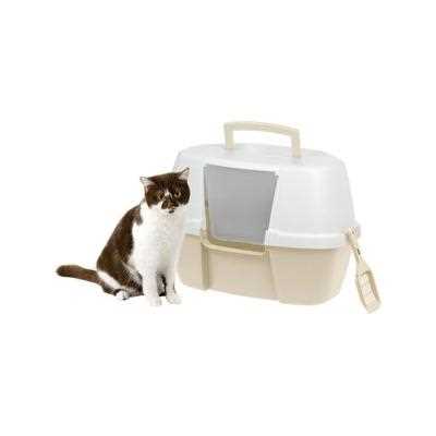 Large Hooded Corner Cat Litter Box with Front Door Flap & Scoop L2661