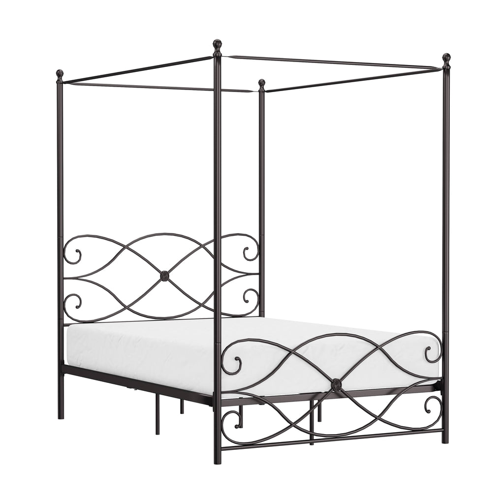 Oiled Bronze Metal Canopy Bed - Full T449