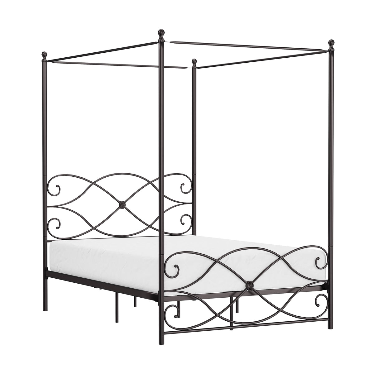 Oiled Bronze Metal Canopy Bed - Full T449
