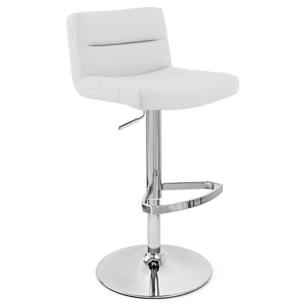 White Lattice Adjustable Height Swivel Armless Bar Stool S149