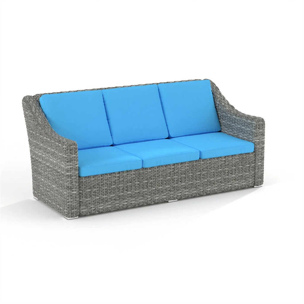 Teal Cast Iron Outdoor Wicker Sofa B8274