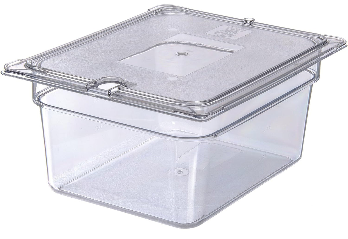Polycarbonate Half-Size Food Pan, 7.7 qt, Clear, Case of 6 V83142