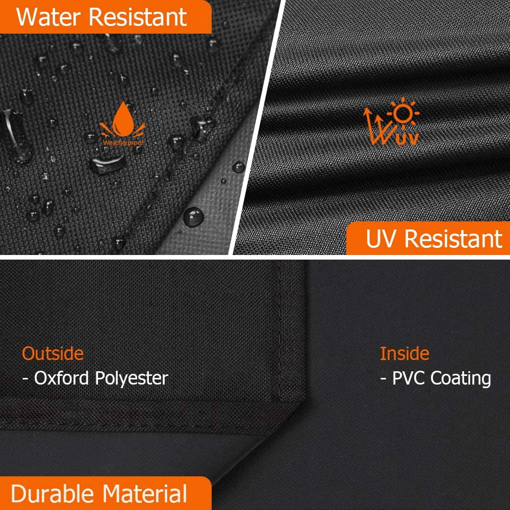 70 Inch 600D Heavy-Duty Water Proof Black Canvas BBQ Grill Cover Y969912