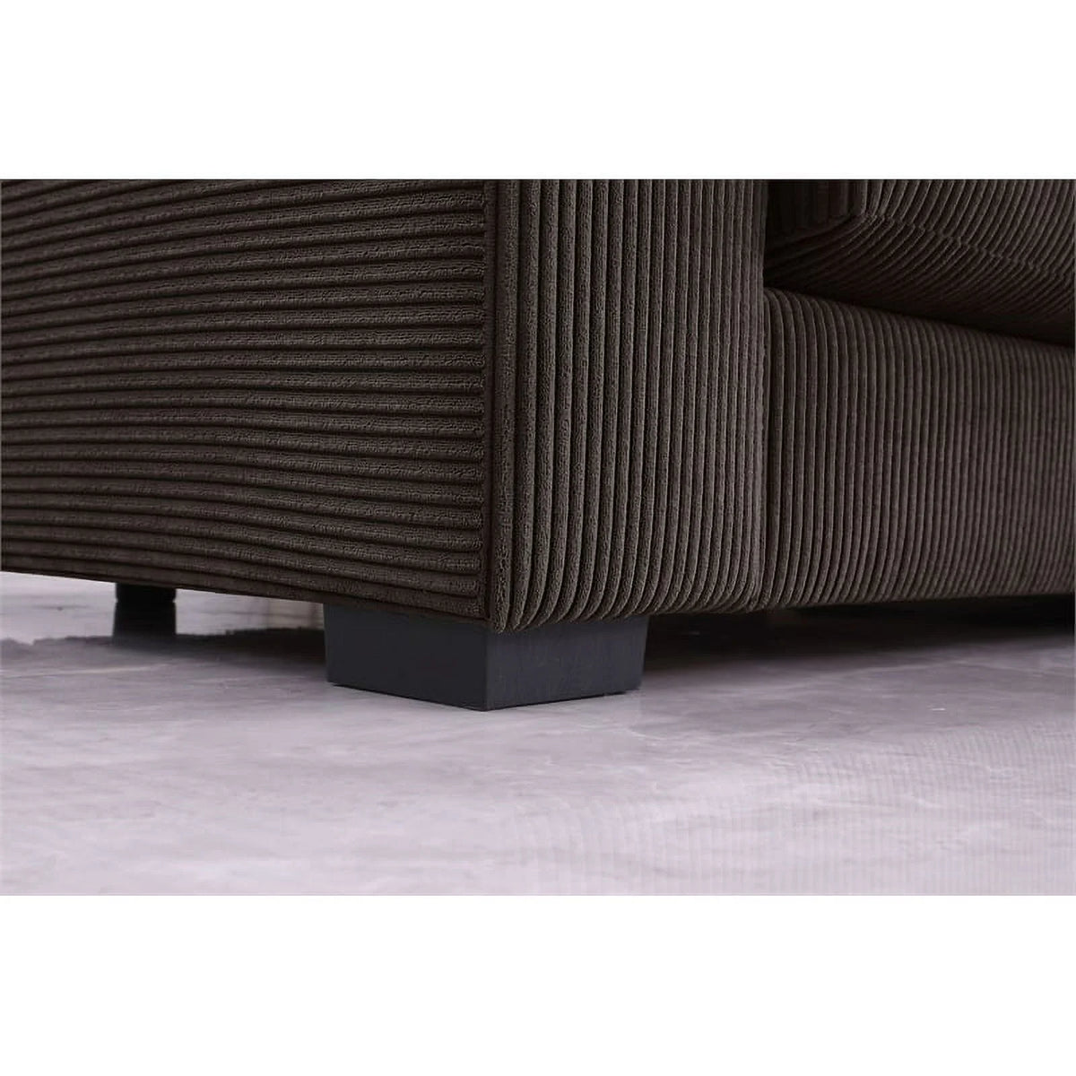 Brown Corduroy Upholstered Sectional Sofa with Chaise T72074