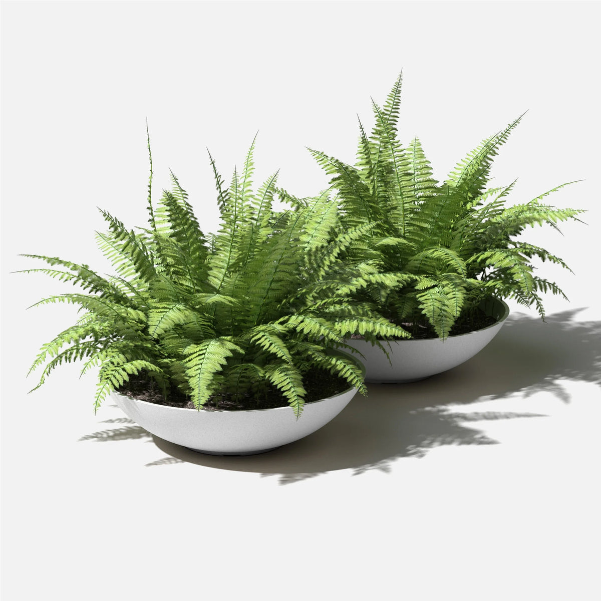 24" Plastic-Stone Planter 2-Pack White P14507