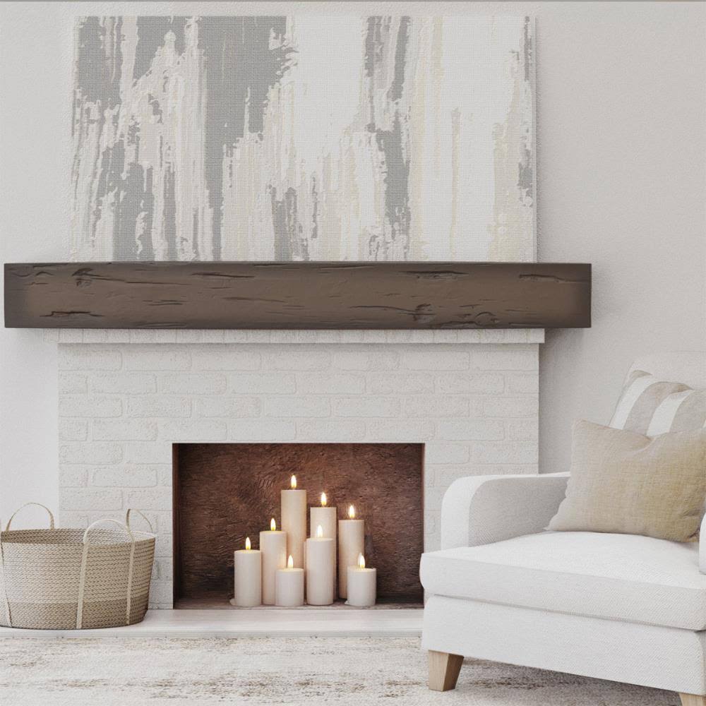 Natural Mahogany Faux Wood Fireplace Mantel X99449