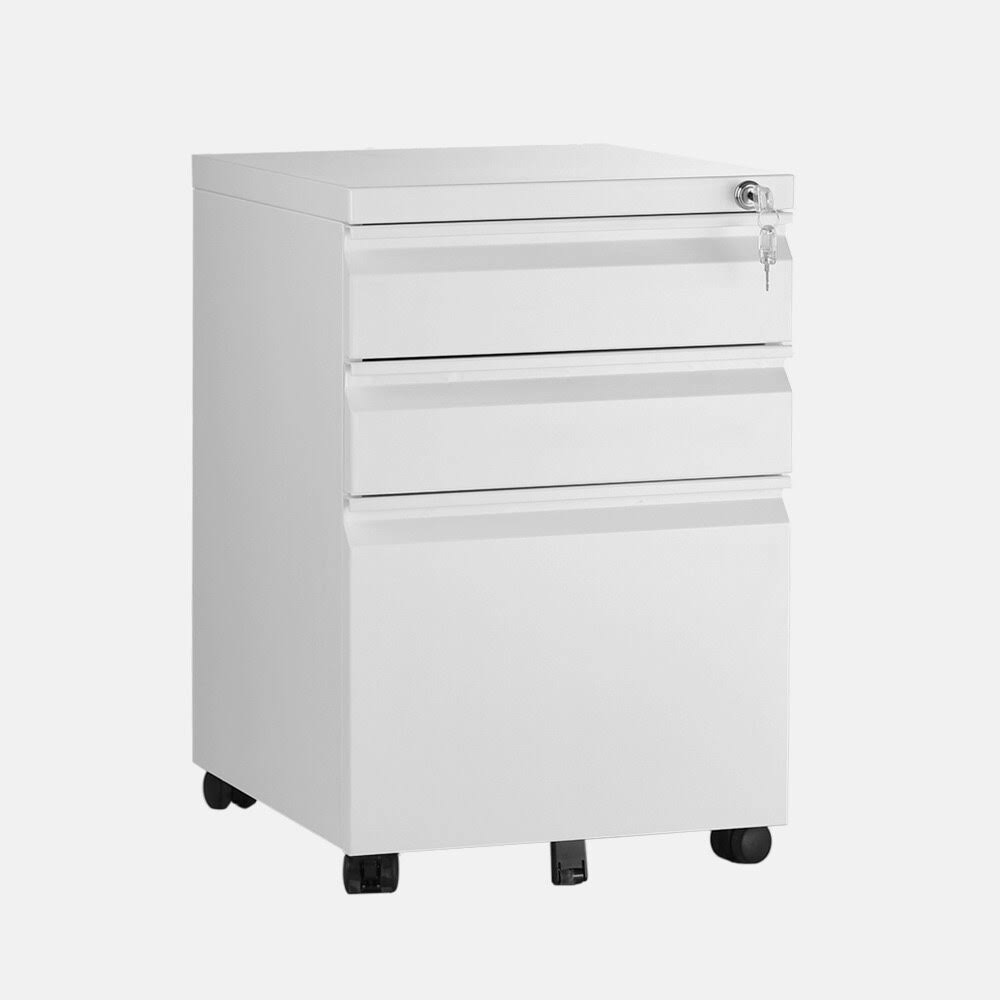 White 3-Drawer File Cabinet Storage Cabinet Q51872